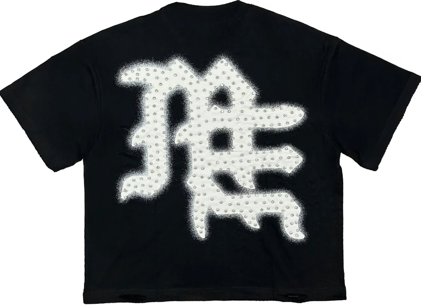 MixedEmotion "Black ‘End’ Rhinestone Tee"
