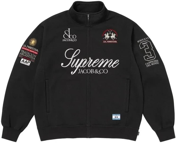 Supreme x La Martina x Jacob & Co "Zip Up Sweatshirt Black"